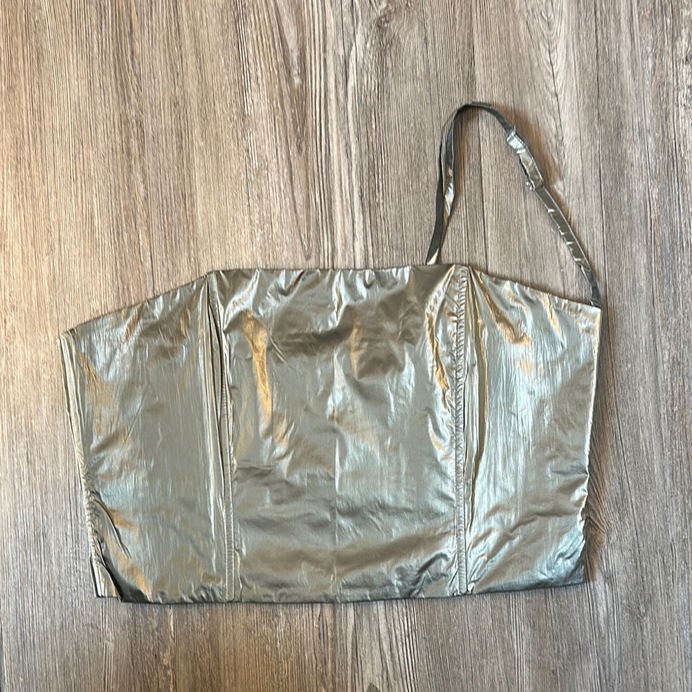 Silver Metallic Strapless Top